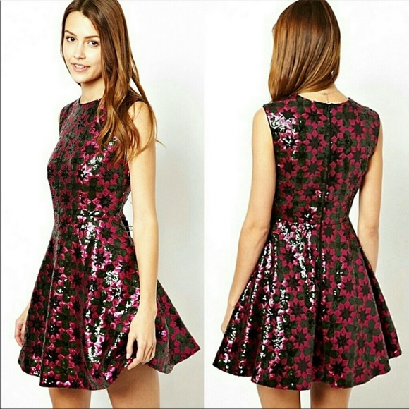 ASOS Star Sequin Tulip Dress - Size 10 - Picture 1 of 8